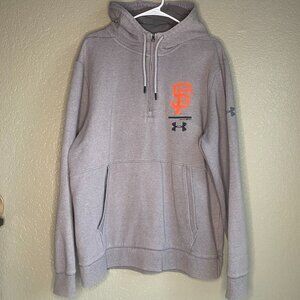 SF Giants Under Armour Quarter Zip Hoodie Men's XL Heathered Gray